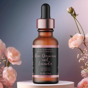 Black and Pink Cosmetics Dropper Bottle Label