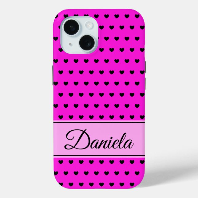 Black And Pink Custom Name Case-Mate iPhone Case (Back)