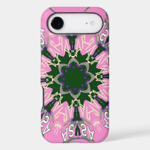 Black and Pink Cute Floral Fashion Motif Monogram 