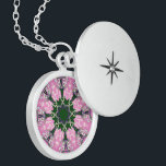 Black and Pink Cute Floral Fashion Motif Monogram  Sterling Silver Necklace<br><div class="desc">Black and Pink Cute Floral Fashion Motif Monogram Art Print Introducing the "Black and Pink Cute Floral Fashion Motif Monogram Art Print, " a striking and stylish piece that combines floral elegance with modern flair. The 'Azusa' text incorporated into the pattern adds a unique touch, creating a modern and eye-catching...</div>