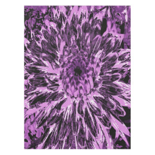 Black and Pink Dahlia Flower Tablecloth