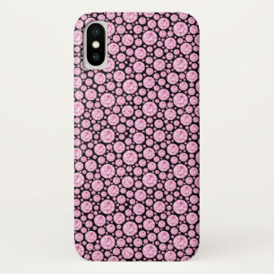 Black and Pink Diamond Bling Pattern iPhone X Case