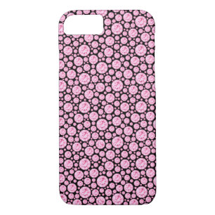 Black and Pink Diamond Bling Pattern iPhone 8/7 Case