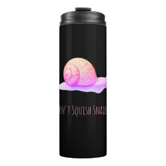 Black and Pink Don't Squish Snails Thermal Tumbler