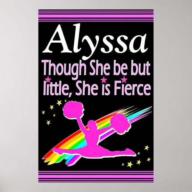 BLACK AND PINK FIERCE CHEER PERSONALIZED POSTER (Front)