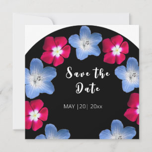 Black and pink Flower Invitation