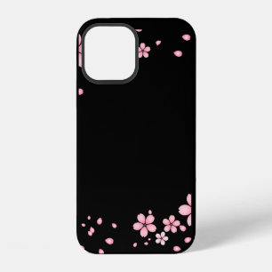 Black And Pink Flowers  iPhone 12 Case