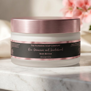 Black and Pink Foil Luxury Cosmetics Jar Label