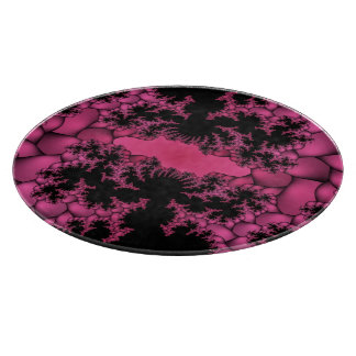 black and pink fractal  cutting board