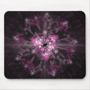 Black And Pink Fractal Mouse Pad