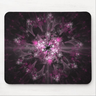 Black And Pink Fractal Mouse Pad