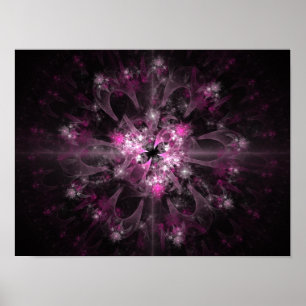 Black And Pink Fractal Poster