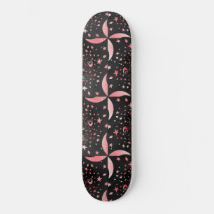black and pink galaxy skateboard