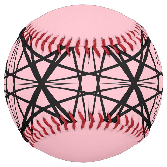 Black and Pink Geometric Art Softball (Front)