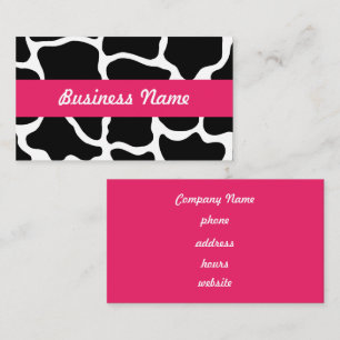 Black and Pink Giraffe Business Card