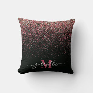 Black and Pink Glitter Cushion