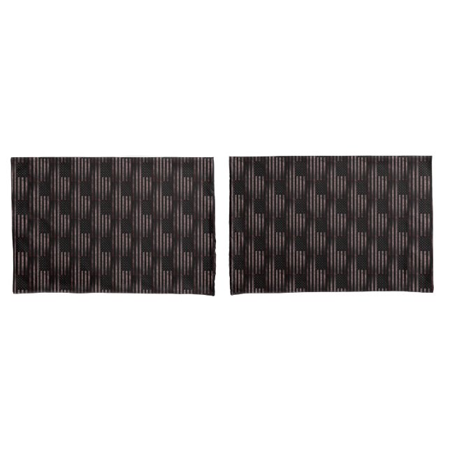 Black and Pink Grunge American Flag Dual Pattern Pillowcase (Front-Set)
