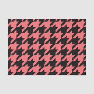 Black and Pink Houndstooth Pattern Tissue Paper