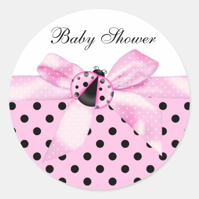 Black and Pink Ladybug Stickers (Front)