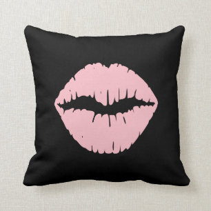 Black and Pink Lipstick Cushion