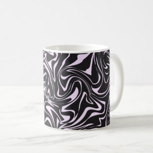 Black and Pink Marble Abstract Pattern Coffee Mug