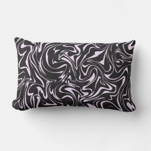 Black and Pink Marble Abstract Pattern Throw Pillo Lumbar Cushion