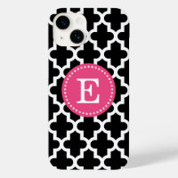 Black and Pink Modern Moroccan Monogram