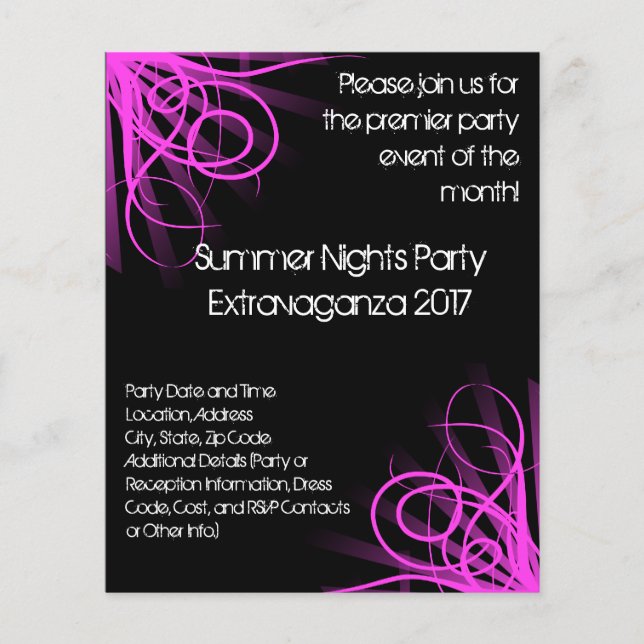 Black and Pink Music , DJ or Dance Event Flyer (Front)