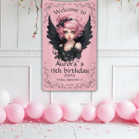 Black And Pink Pastel Goth Fairy 13th Birthday