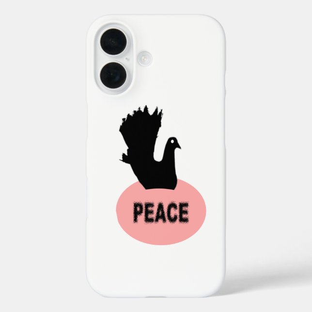 Black and Pink Peace Dove iPhone 5 Case (Back)