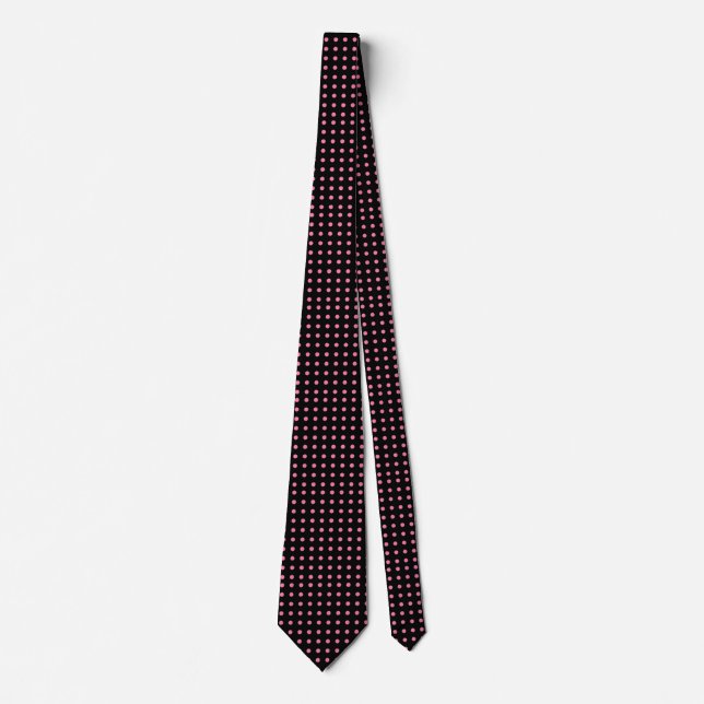 Black and Pink Polka Dot Customisable Tie (Front)