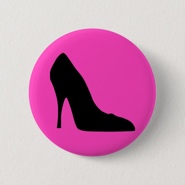 Black and Pink Pumps 6 Cm Round Badge (Front)