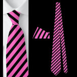 Black And Pink Striped Abstract Pattern Neck Tie<br><div class="desc">Black And Pink Striped Abstract Pattern Neck Tie.</div>