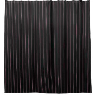 black and pink striped shower curtain