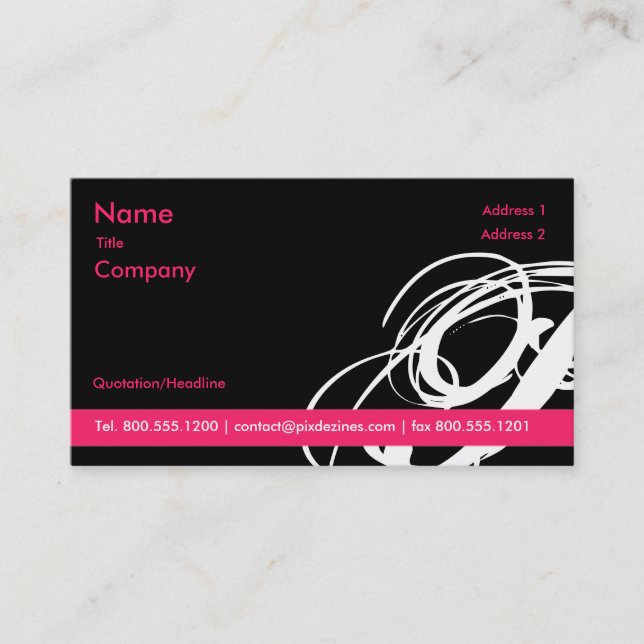 Black and Pink Swoosh... profile cards (Front)