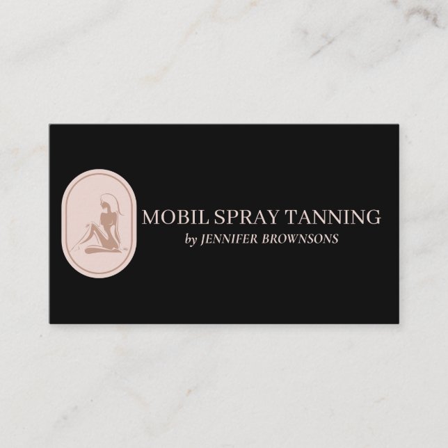 Black and Pink Tanning Body Skincare Business Card (Front)