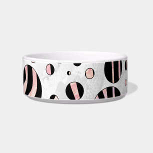 Black and Pink Zebra Polka Dots Bowl