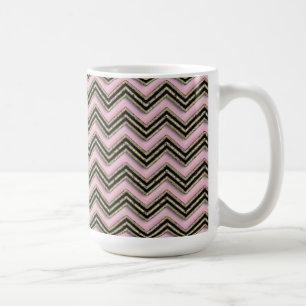 Black and Pink Zigzag Pattern Coffee Mug