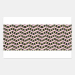 Black and Pink Zigzag Pattern Rectangular Sticker