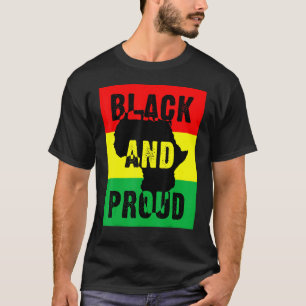 Black And Proud African Map African American Pride T-Shirt