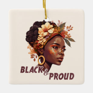 Black and Proud Ceramic Ornament