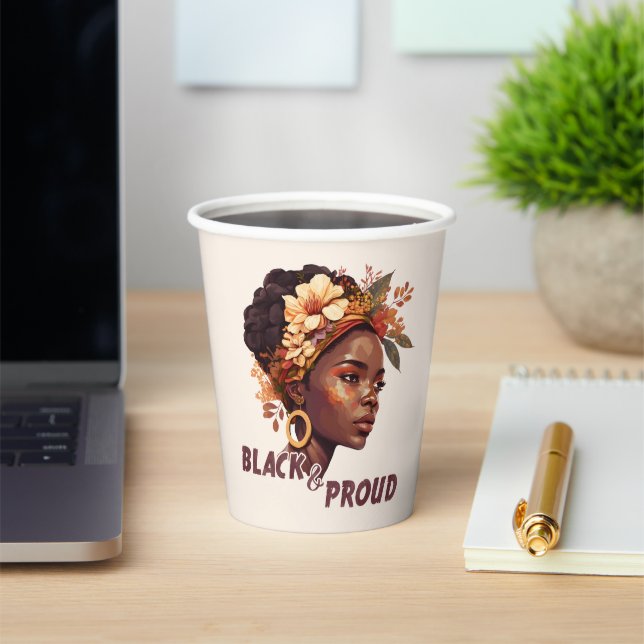 Black and Proud  Paper Cups (Insitu)