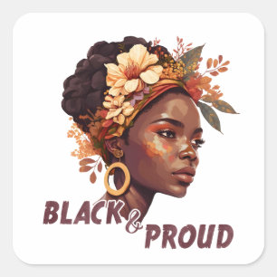 Black and Proud  Square Sticker