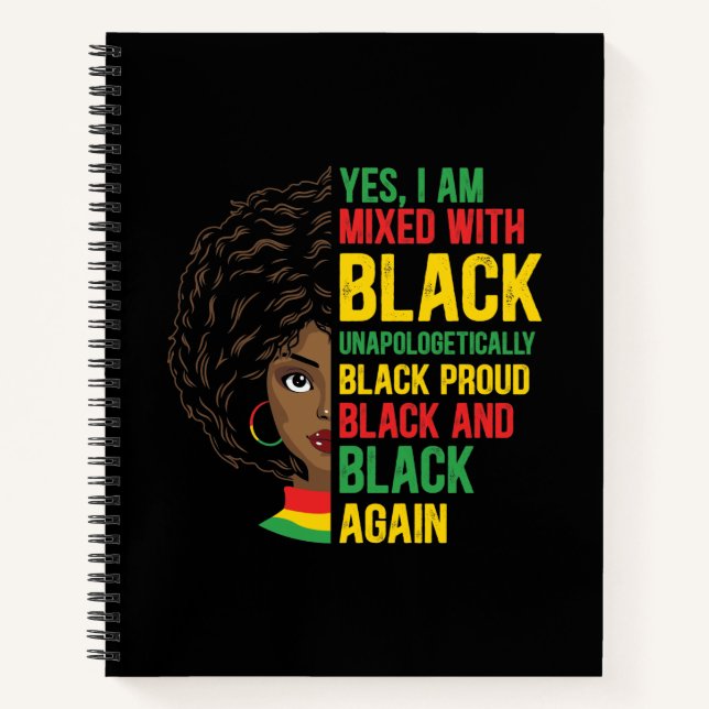 Black and Proud | Unapologetic | Black Queen Notebook (Front)