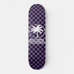 Black and Puple Chequerboard Skateboard