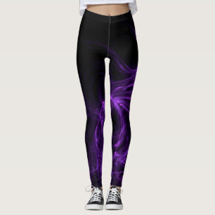 Black and Purple Abstract Background Leggings