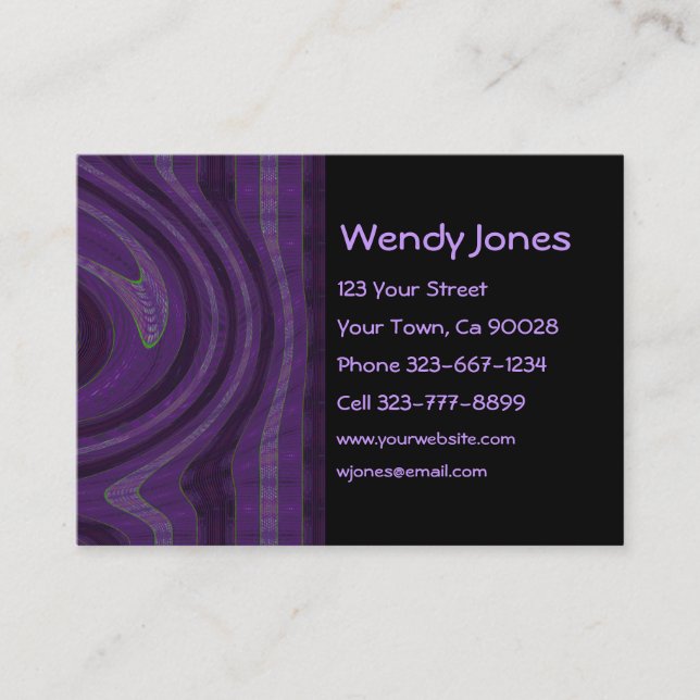 black and purple abstract business card (Front)
