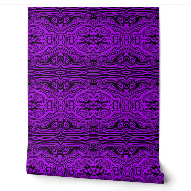 Black and Purple Abstract Pattern Custom Colours Wallpaper (Unrolling)