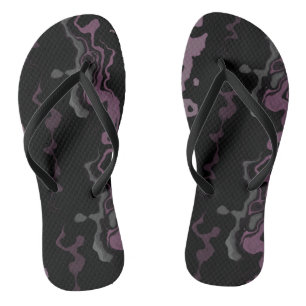 Black and Purple Abstract Thongs