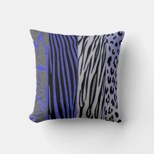 Black And purple Animal Printed Pillow